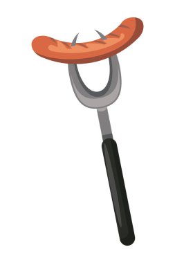 sosis çatal üzerinde