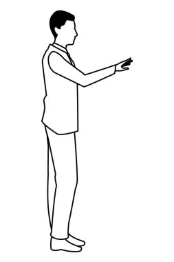 işadamı avatar çizgi film karakteri siyah ve beyaz