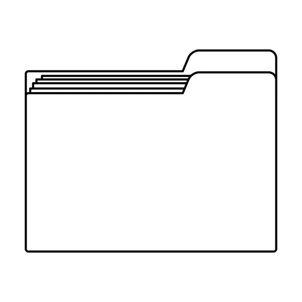 Documento carpeta icono blanco y negro — Vector de stock