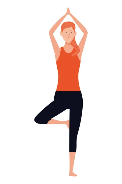 Žena jóga pozice — Stockový vektor