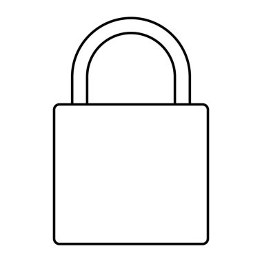 Asma kilit güvenlik sembolü siyah beyaz