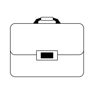 Siyah-beyaz izole iş evrak çantası sembolü