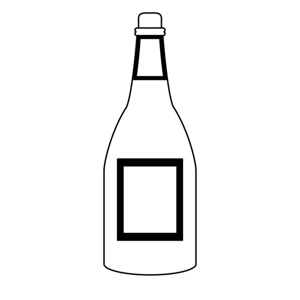 Butelka wina symbol na białym tle czarno-białe — Wektor stockowy