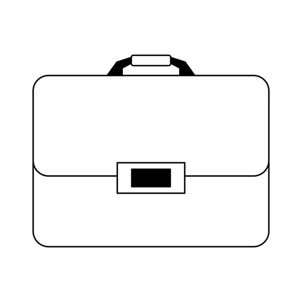 Símbolo del maletín de negocios aislado en blanco y negro — Vector de stock