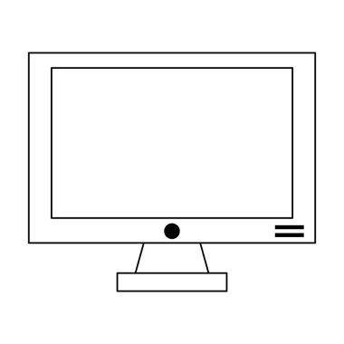 Siyah beyaz yalıtılmış bilgisayar ekran donanımı