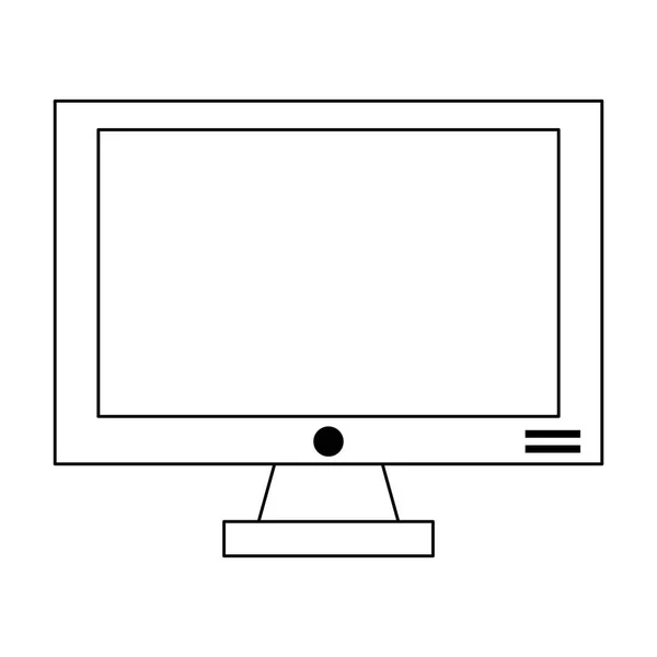 흑백으로 분리 된 컴퓨터 화면 하드웨어 — 스톡 벡터