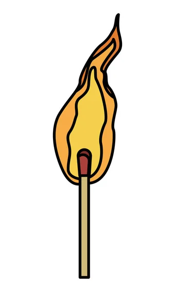 Matchstick on fire — Stock Vector