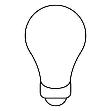 Ampul ışık sembol siyah beyaz
