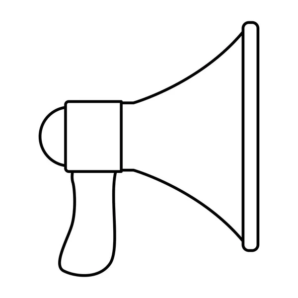 Símbolo publicitario de megáfono en blanco y negro — Archivo Imágenes Vectoriales