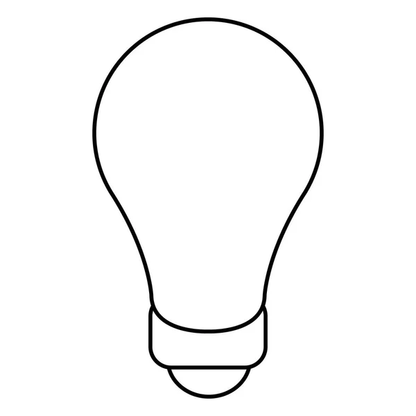 Lâmpada símbolo de luz em preto e branco — Vetor de Stock