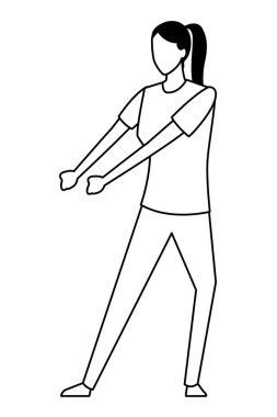 Siyah-beyaz çizgi film çekerek kadın