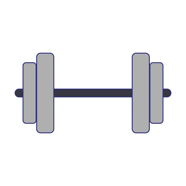 Hantel gym utrustning symbolen blå linjer — Stock vektor