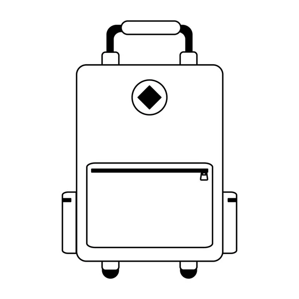 Simbol bagasi perjalanan terisolasi dalam hitam dan putih - Stok Vektor