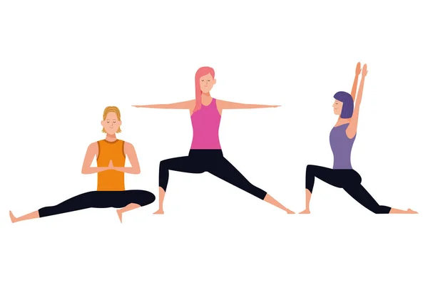 Personnes poses de yoga — Image vectorielle