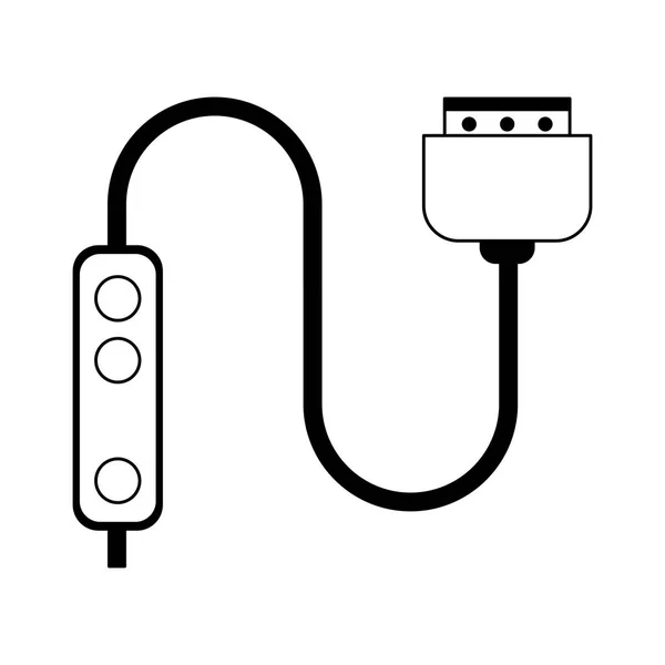 黑白相间的 hdmi 电缆技术设备 — 图库矢量图片
