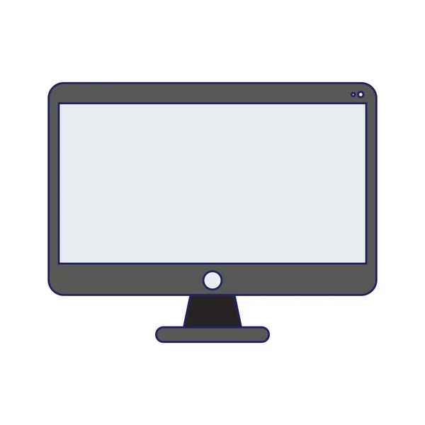 Tecnología de pantalla de computadora líneas azules aisladas — Archivo Imágenes Vectoriales