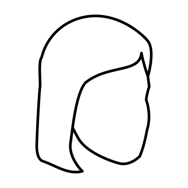 Woman faceless head — Stock Vector