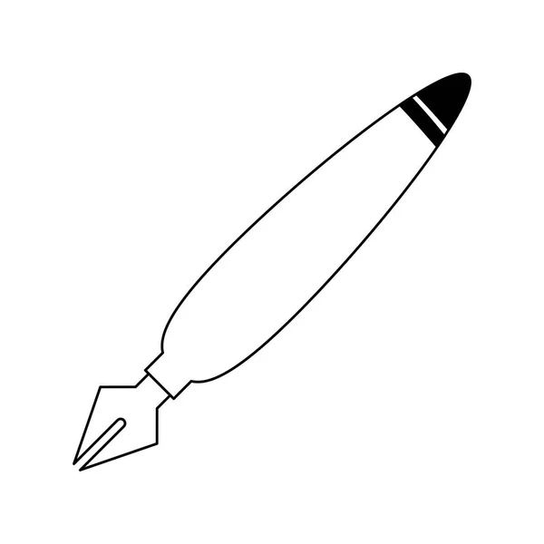 Punto de anclaje dibujar símbolo de herramienta en blanco y negro — Vector de stock