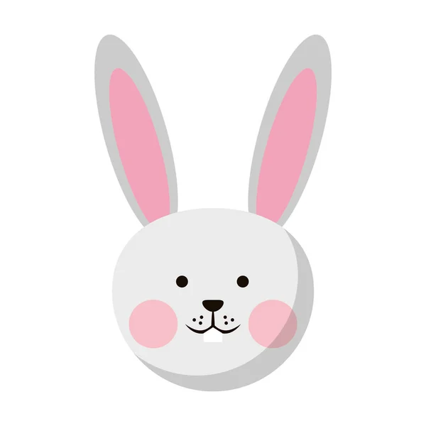 Tavşan sevimli hayvan kafa — Stok Vektör