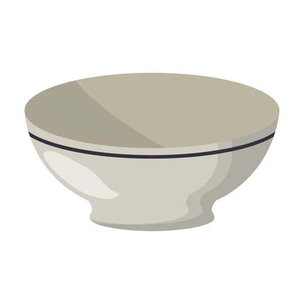 Empty dish bowl cartoon — Stock Vector