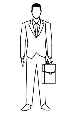 businessman with briefcase black and white