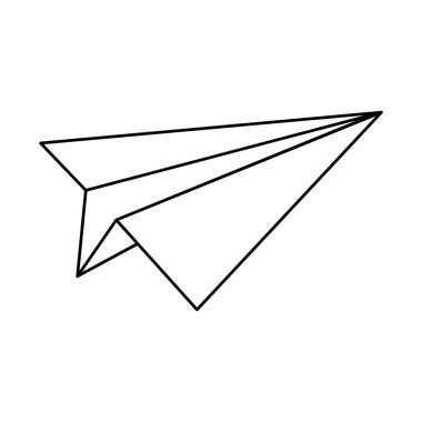 Kağıt Uçak simge siyah ve beyaz