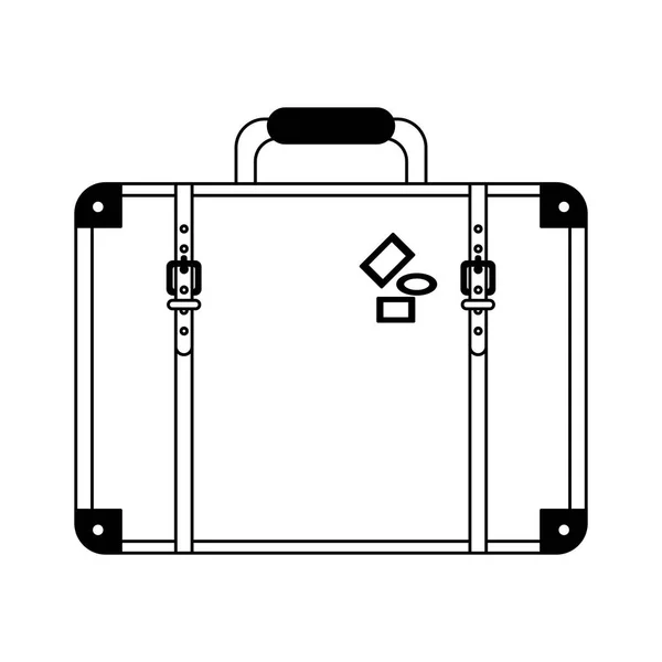 Utazási bőrönd szimbólum izolált fekete-fehér — Stock Vector