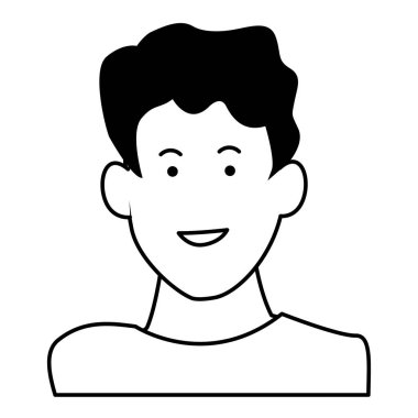 Çocuk oğlan yüz Smiling içinde siyah ve beyaz