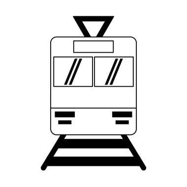 Siyah ve beyaz Tranvia toplu taşıma sembolü