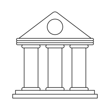 Üniversite bina sembol izole siyah ve beyaz