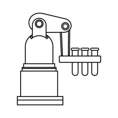 test tüpleri siyah ve beyaz robotik kol