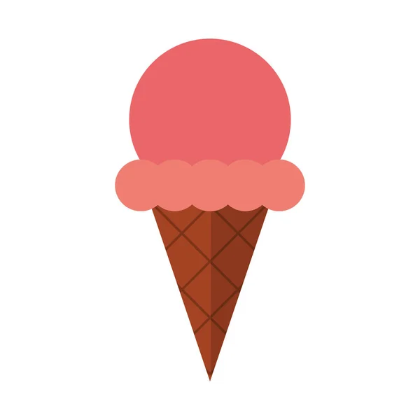Cono de helado con cuchara — Archivo Imágenes Vectoriales