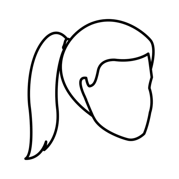 Woman faceless head — Stock Vector