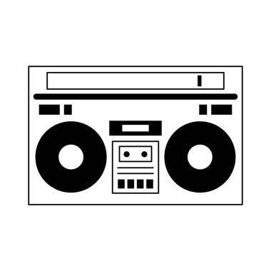 Eski radyo stereo karikatür