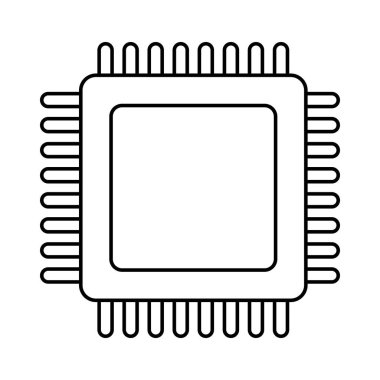 Siyah ve beyaz Microchip teknolojisi sembolü
