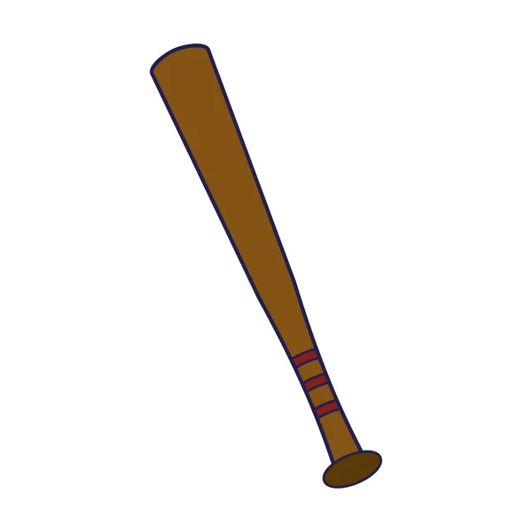 Baseball bat esporte desenhos animados linhas azuis —  Vetores de Stock