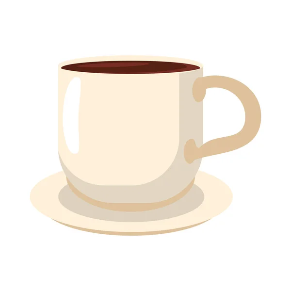 Çanak karikatür üzerinde kahve kupa — Stok Vektör