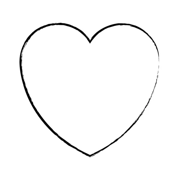 Serce symbol miłość szkic — Wektor stockowy