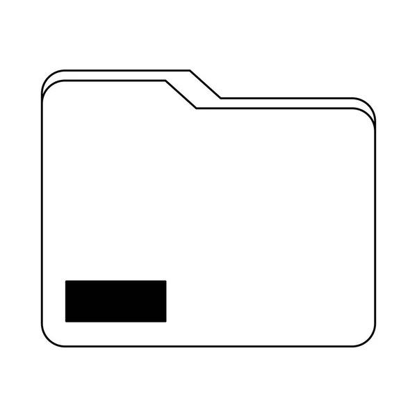 Folder document symbol isolated black and white — Stock Vector