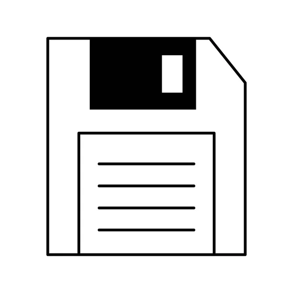 Diskette speichern Symbol isoliert schwarz und weiß — Stockvektor