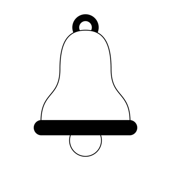 Bell anneau symbole dessin animé noir et blanc — Image vectorielle