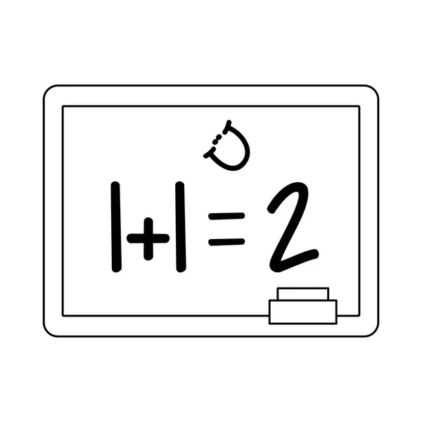 Školní tabule karikatura izolovaná černobílá — Stockový vektor