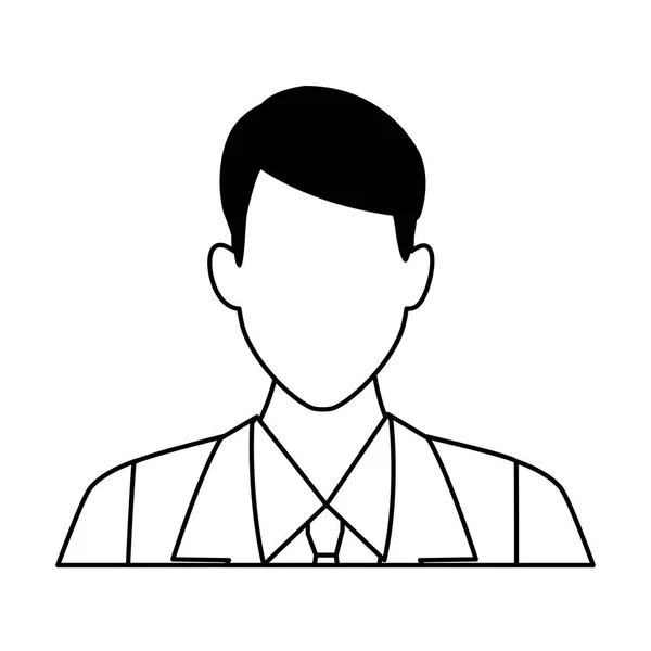 Man portrait faceless black and white — Stock Vector