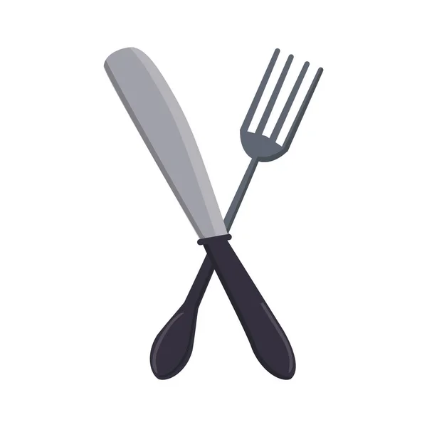 Restoran bıçağı ve çatal çatal bıçak takımı — Stok Vektör