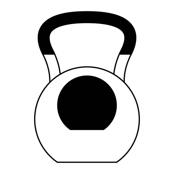 Sprzęt do ćwiczeń Kettlebell na białym tle czarno-białe — Wektor stockowy