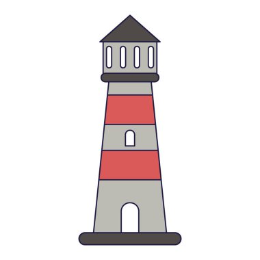 Plaj feneri sembol karikatür