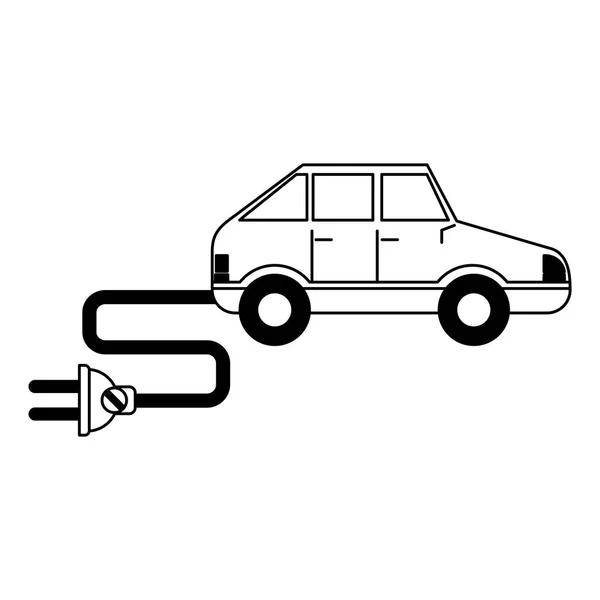 Elektrické auto s drátem a zátkou — Stockový vektor
