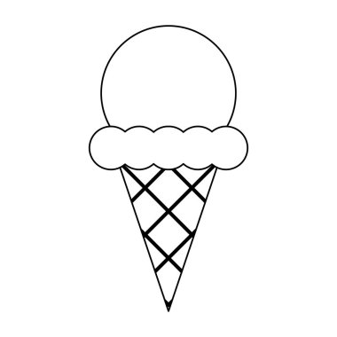 Siyah ve beyaz kepçe ile dondurma koni