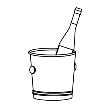 Buz kovası içinde şarap şişesi