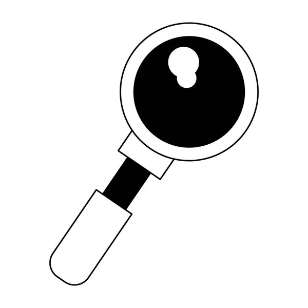 Símbolo de lupa aislado blanco y negro — Archivo Imágenes Vectoriales